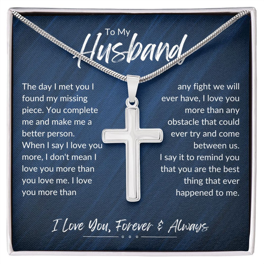 To My Husband | I Found My Missing Piece | Cross Necklace