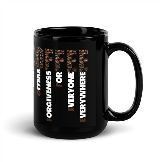 COFFEE | CHRIST OFFERS FORGIVENESS FOR EVERYONE | Black Mug