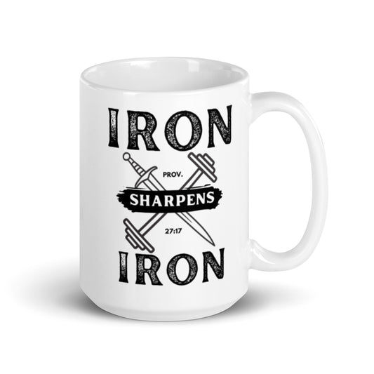 Iron Sharpens Iron | White glossy mug