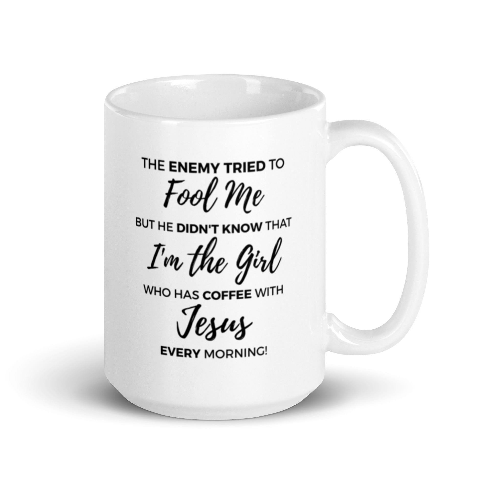 Coffee with Jesus | White Glossy Mug – God Moment Gifts